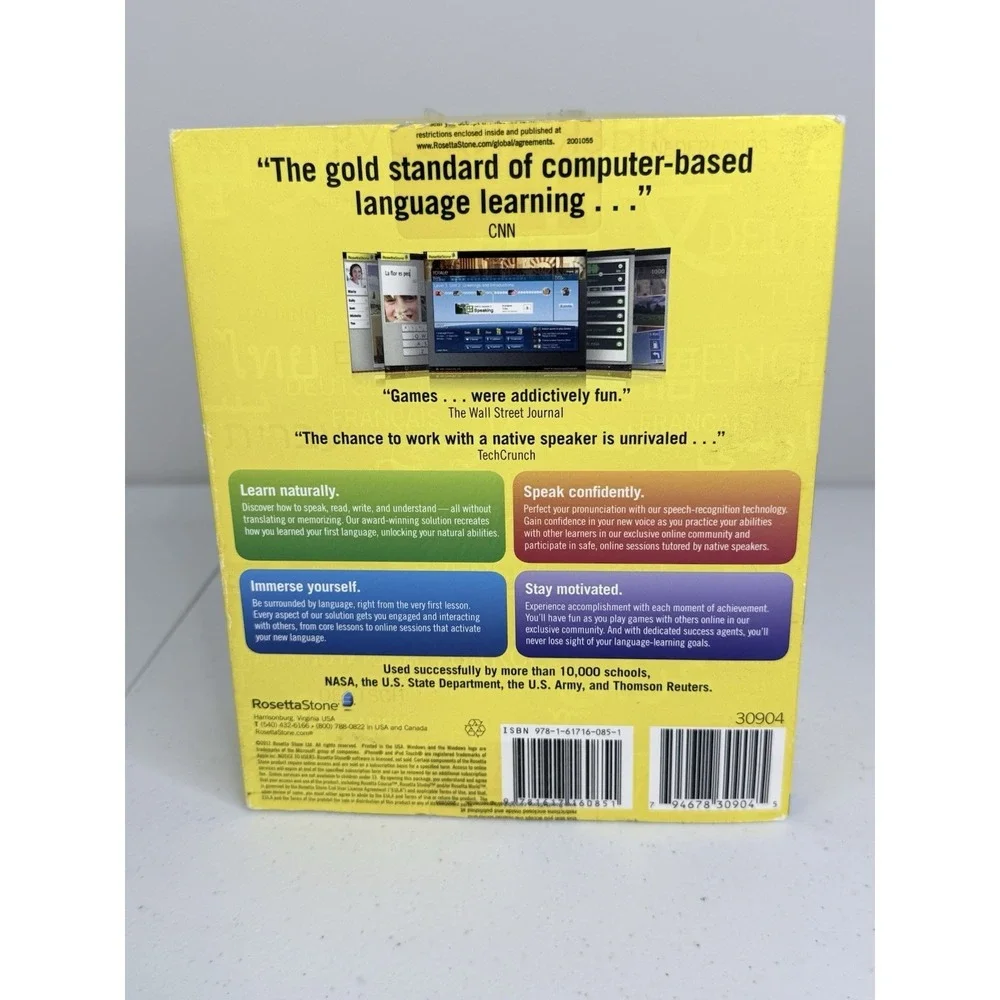 Rosetta Stone Spanish Espanol Levels 1-5 Disc Set Missing Headphones‎